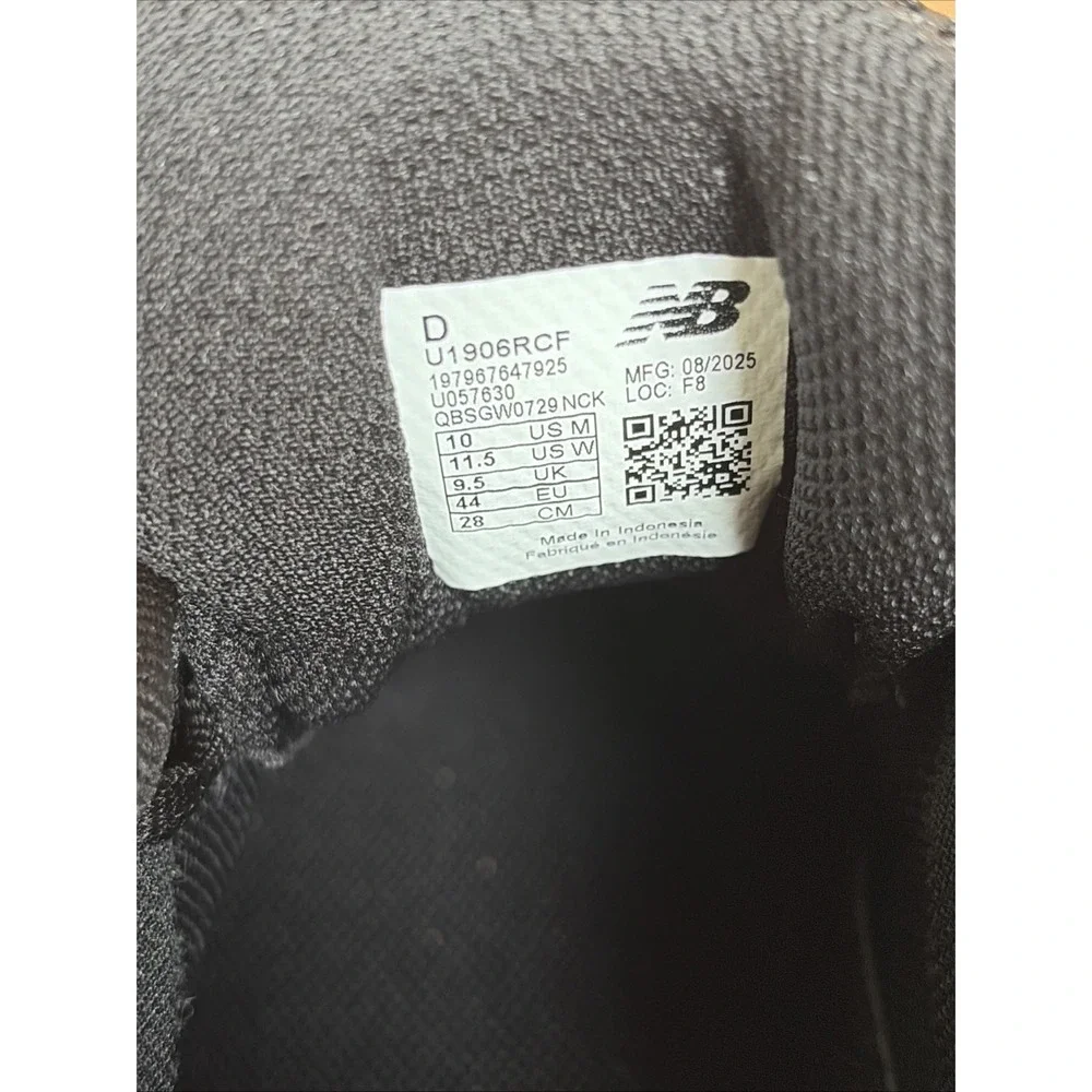 New Balance 1906R Black Grey White Men's Size 10/Women's 11.5 U1906RCF